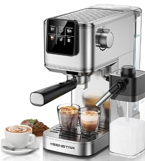 Máquina de café expreso con tanque de leche, keenstar